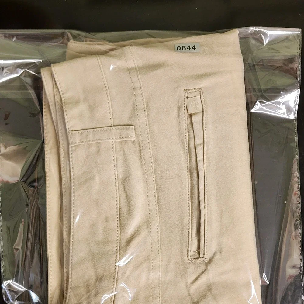 tasc Performance Shorts Mens 38 Tailored Khaki Bamboo Stretch Good